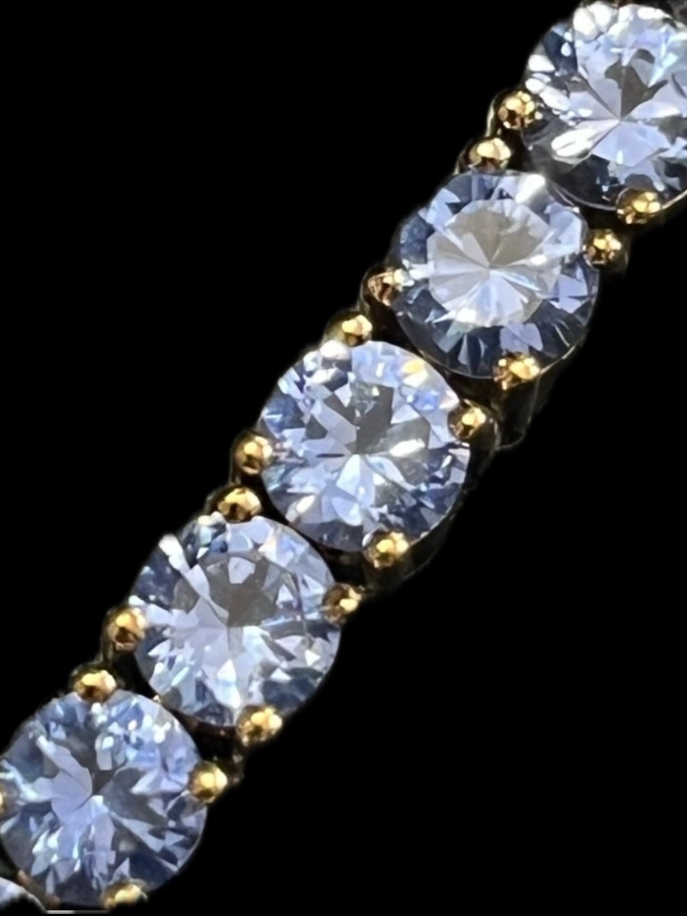 Technibond vintage blue CZ Tanzanite 18K Sterling silver tennis line bracelet